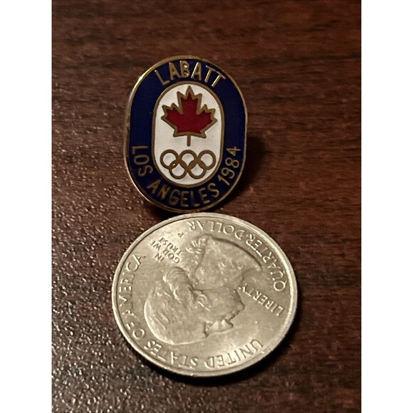 1984 Los Angeles Olympics Labatt Beer Team Canada Lapel Hat‎ Pin - Picture 2 of 3